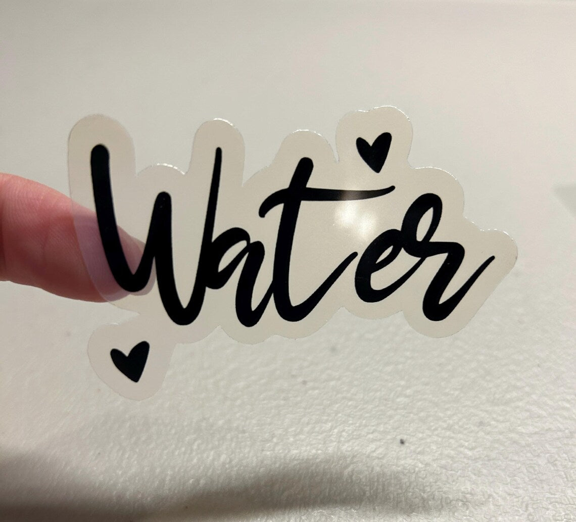 Water Household Label Translucent Vinyl Sticker